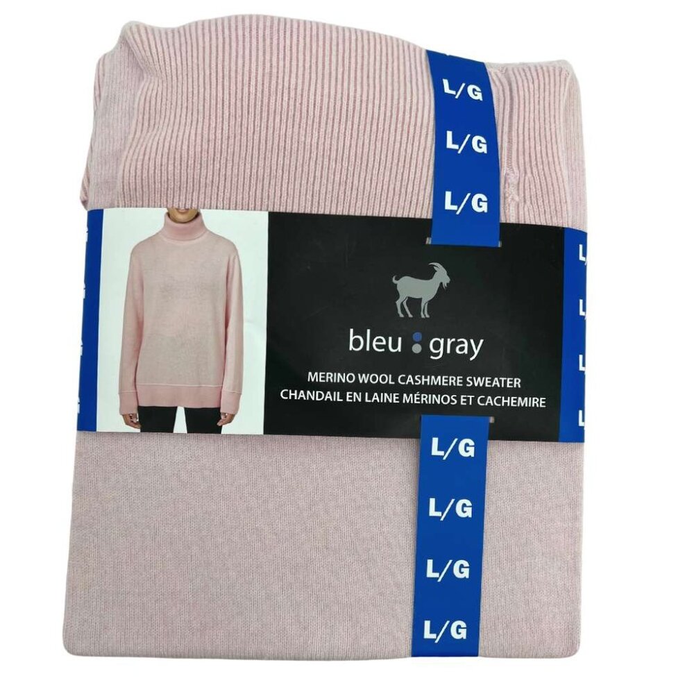 Bleu Gray Women's Pink Merino Wool Cashmere Sweater / Size Large